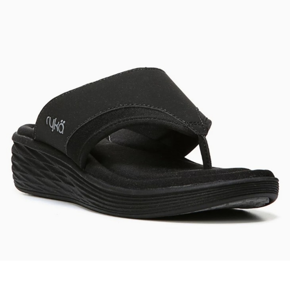 🖤 Black Ryka Wedge Sandals ☀️⛱️